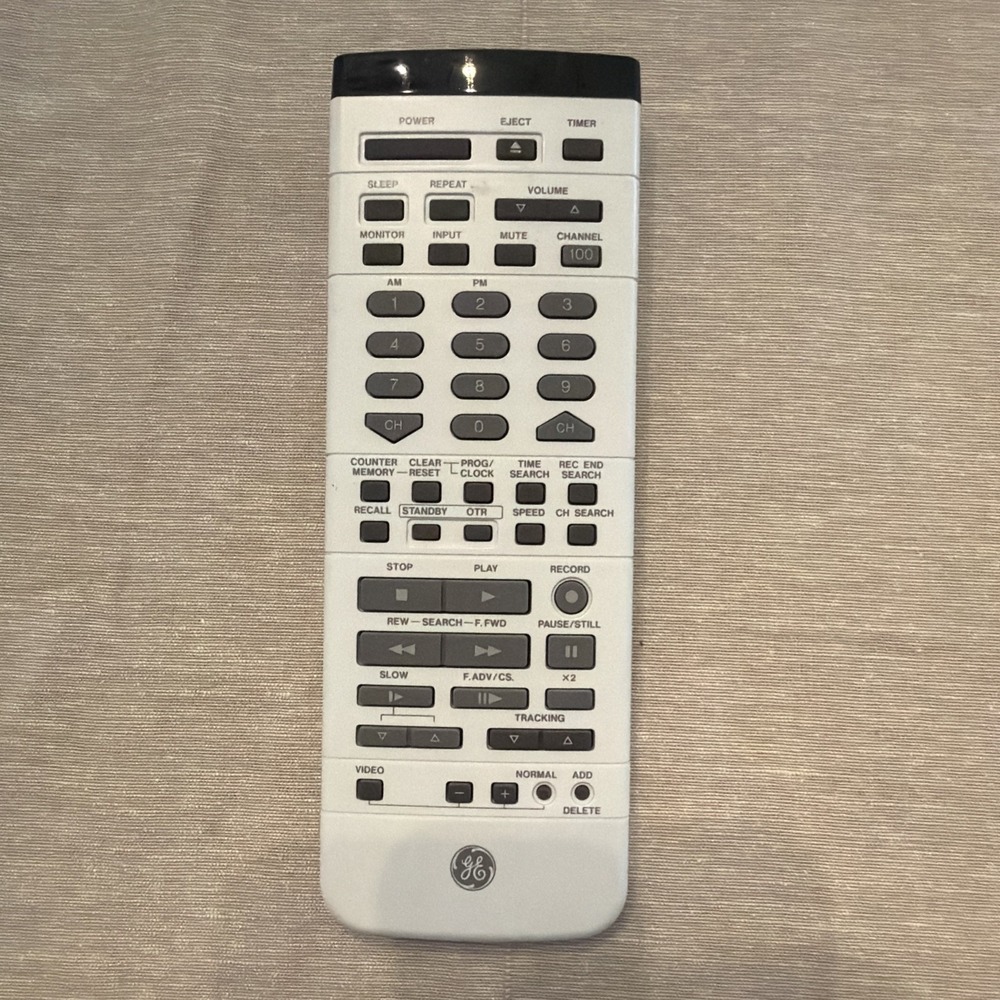 Vintage GE‎ VCR Remote Control Replacement Unit Original General Electric 1980's